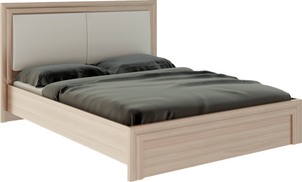 Спальная кровать Глэдис М31 (Шимо светлый/Белый текстурный) в Смоленске - изображение