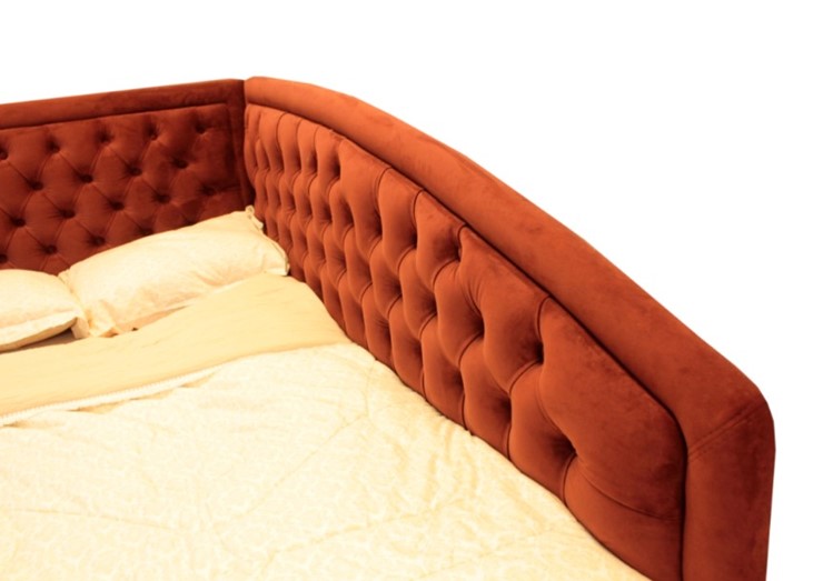 Угловая кровать без механизма высокими ножками Грета 1340х2150 мм в Смоленске - изображение 5