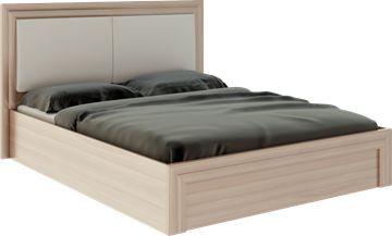 Кровать с подъемным механизмом Глэдис М32 (Шимо светлый/Белый текстурный) в Смоленске - предосмотр