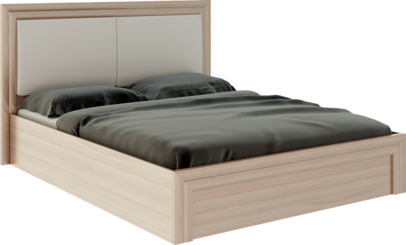 Кровать с подъемным механизмом Глэдис М32 (Шимо светлый/Белый текстурный) в Смоленске - изображение