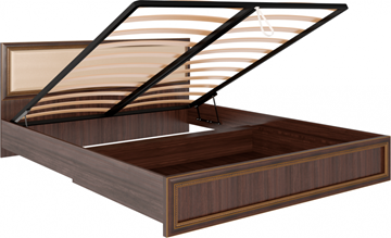 Кровать с подъемным механизмом Беатрис М11 с мягким изголовьем (Орех Гепланкт) в Смоленске