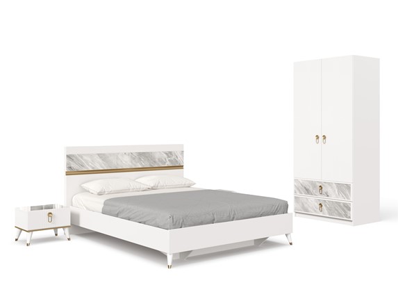 Модульная спальня Айла №1, Белый/Статуарио в Смоленске - изображение