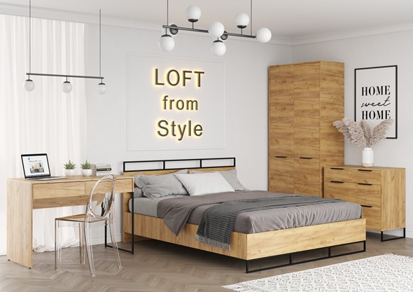 Набор мебели для спальни Loft, Дуб крафт золотой в Смоленске - изображение