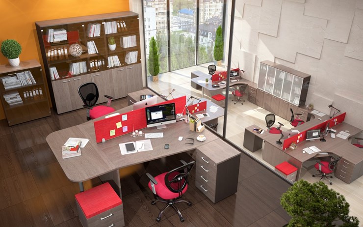 Мебель для персонала Xten для двух сотрудников с тумбочками в Смоленске - изображение 3