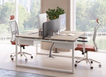 Офисный комплект мебели А4 (металлокаркас QUATTRO) белый премиум / металлокаркас белый в Смоленске - предосмотр 6