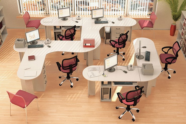 Офисный комплект мебели Классик для 5 сотрудников в Смоленске - изображение