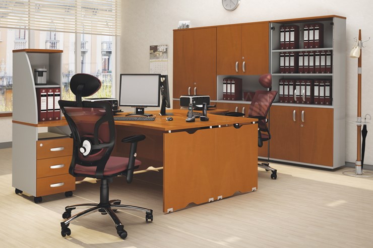 Мебель для персонала Милан для 2 сотрудников с тумбочками и большим шкафом в Смоленске - изображение