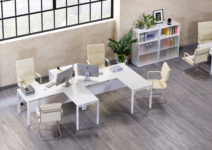 Набор мебели в офис Metal System Style (Белый/Белый) в Смоленске - изображение