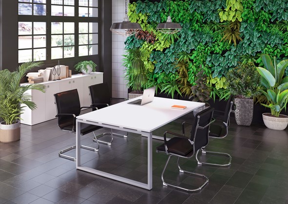 Офисный набор мебели Metal System Style (Серый/Белый) в Смоленске - изображение