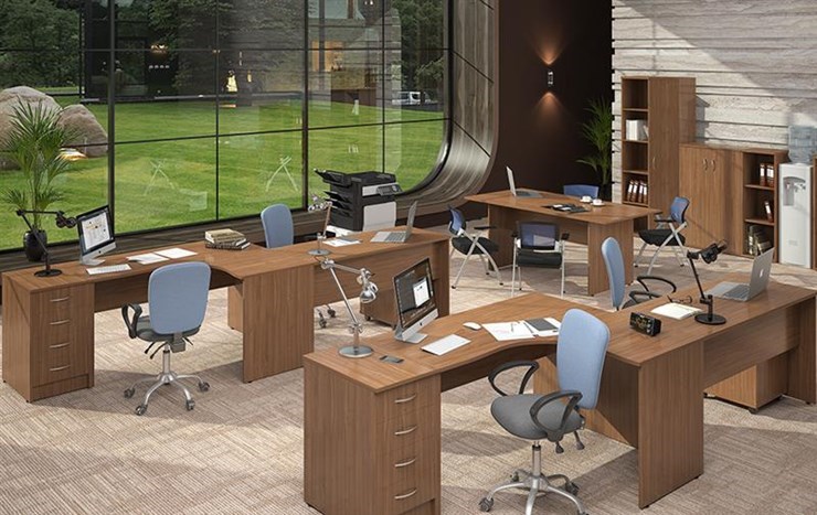 Офисный комплект мебели IMAGO три стола, 2 шкафа, стеллаж, тумба в Смоленске - изображение