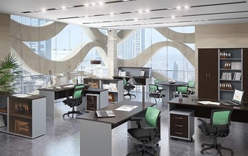 Набор мебели в офис IMAGO четыре рабочих места, стол для переговоров в Смоленске - предосмотр
