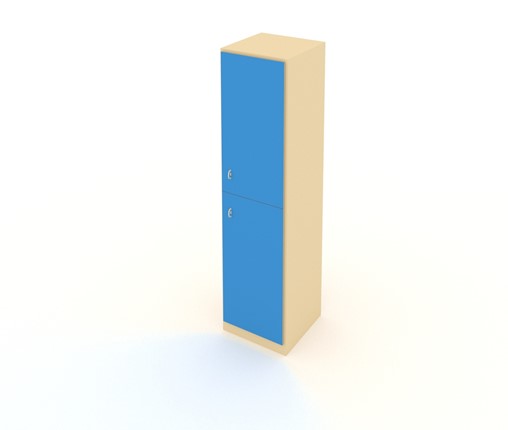 Детский двухдверный шкаф ШСУ Беж + Синий в Смоленске - изображение