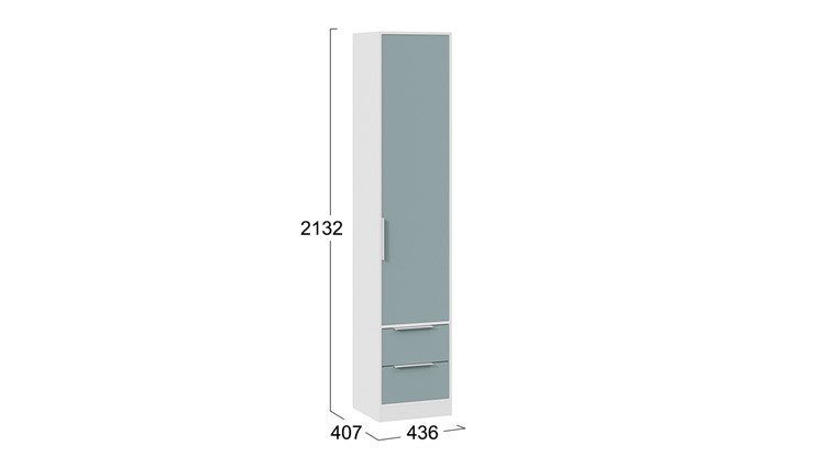 Шкаф для белья Марли (Белый/Серо-голубой) в Смоленске - изображение 4
