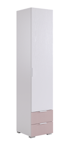 Шкаф однодверный с ящиками Зефир 107.01 (белое дерево/пудра розовая (эмаль)) в Смоленске