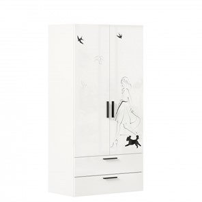 Шкаф двухдверный комбинированный Джоли ЛД 535.040, Серый шелк в Смоленске