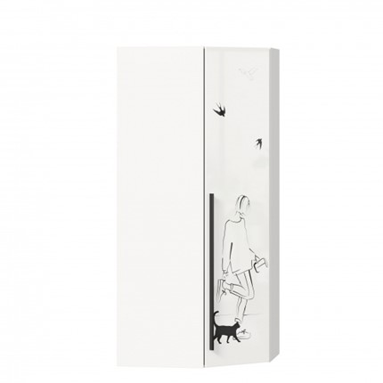 Шкаф распашной угловой Джоли 45 ЛД 535.030, Серый шелк в Смоленске - изображение