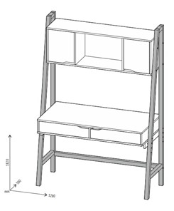 Стол с ящиками высокий POLINI Kids Mirum 1446 Серый / двери Белые в Смоленске - предосмотр 1