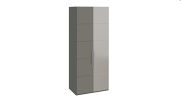 Шкаф распашной Наоми с 1 зеркальной правой дверью, цвет Фон серый, Джут СМ-208.07.04 R в Смоленске - предосмотр