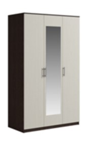 Шкаф 3 двери Светлана, с зеркалом, венге/дуб молочный в Смоленске