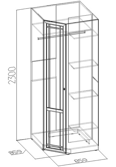 Угловой шкаф Sherlock 63+ фасад стандарт, Дуб Сонома в Смоленске - изображение 2