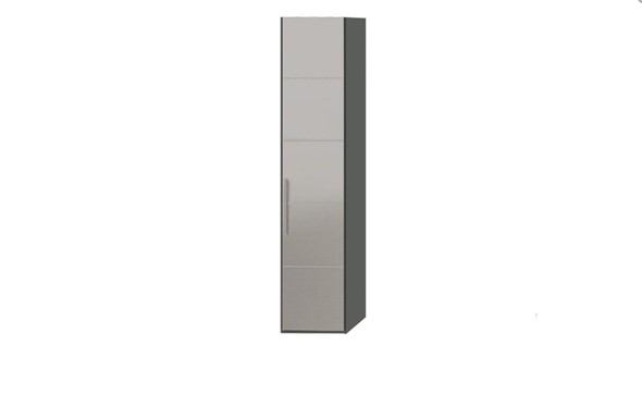 Шкаф распашной Наоми с зеркальной дверью правый, цвет Фон серый, Джут  СМ-208.07.02 R в Смоленске - изображение