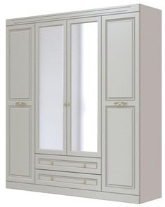 Шкаф четырехдверный в спальню Олимп ШР-4 (Фисташковый) 2 зеркала в Смоленске - предосмотр