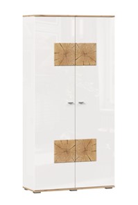 Шкаф двухстворчатый Фиджи с декоративными накладками 659.150, Дуб Золотой/Белый в Смоленске