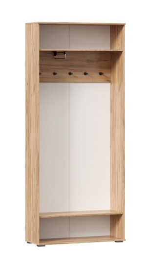 Шкаф двухстворчатый Фиджи с декоративными накладками 659.310, Дуб Золотой/Белый в Смоленске - изображение 2