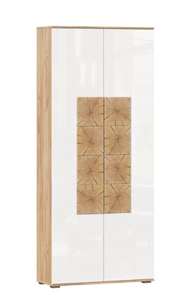 Шкаф двухстворчатый Фиджи с декоративными накладками 659.310, Дуб Золотой/Белый в Смоленске - изображение