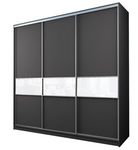 Шкаф 3-х дверный MAX МШ-27-6-24-999, Профиль Серебро/Цвет Графит/с белой пленкой Oracal в Смоленске