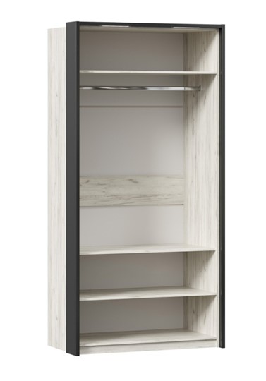 Распашной шкаф Техно с паспарту, Дуб крафт белый в Смоленске - изображение 2