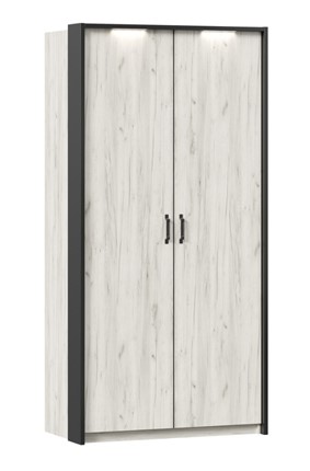 Распашной шкаф Техно с паспарту, Дуб крафт белый в Смоленске - изображение