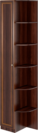 Угловой шкаф-стеллаж Беатрис М13 левый (Орех Гепланкт) в Смоленске - изображение