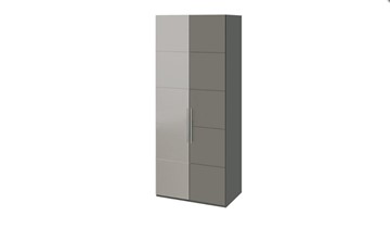 Распашной шкаф Наоми с 1 зеркальной левой дверью, цвет Фон серый, Джут СМ-208.07.04 L в Смоленске