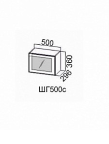 Шкаф настенный Грейвуд, ШГ500c/360, дуб кремовый матовый в Смоленске