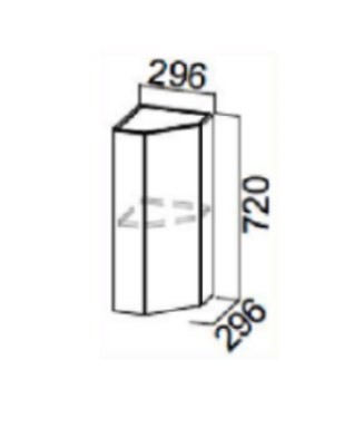 Навесной шкаф торцевой закрытый, Прованс, ш300тз/720, белый текстурный в Смоленске - изображение