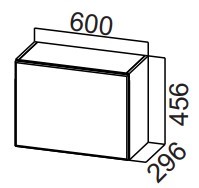Кухонный навесной шкаф Стайл, ШГ600/456 горизонтальный, МДФ в Смоленске - предосмотр