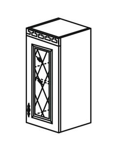 Кухонный шкаф Веста настенный однодверный с полкой со вставкой из стекла 718*300*323мм в Смоленске