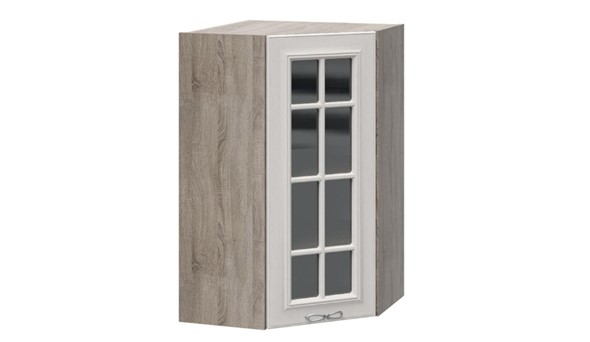 Кухонный шкаф угловой Сабрина c углом 45° со стеклом ВУ45_96-(40)_1ДРс в Смоленске - изображение