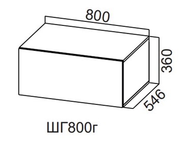 Навесной кухонный шкаф Модерн New, ШГ800г/360, МДФ в Смоленске