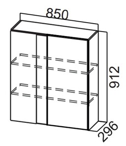 Угловой шкаф на кухню Стайл, Ш850у/912, МДФ в Смоленске