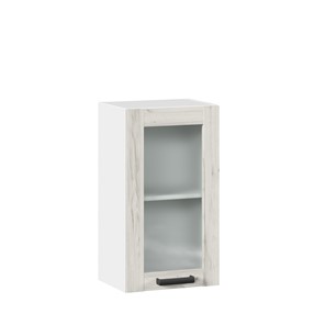 Кухонный шкаф 400 со стеклом Винченца ЛД 234.320.000.028, Белый/Дуб Крафт белый в Смоленске
