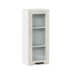 Кухонный шкаф 400 высокий со стеклом Винченца ЛД 234.420.000.036, Белый/Дуб Крафт белый в Смоленске