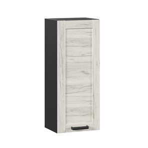Навесной кухонный шкаф 400 высокий Винченца ЛД 234.420.000.082, Чёрный/Дуб Крафт белый в Смоленске