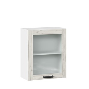 Кухонный шкаф 600 со стеклом Винченца ЛД 234.350.000.031, Белый/Дуб Крафт белый в Смоленске