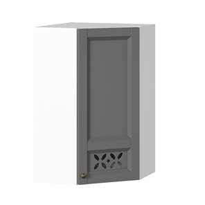 Навесной кухонный шкаф Амели-3 угловой 600 высокий ЛД 299.620.000.057, Белый/Оникс серый в Смоленске