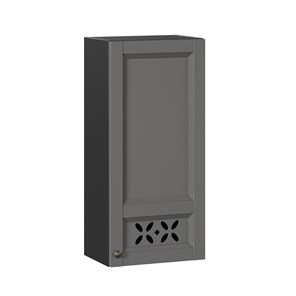 Кухонный шкаф Амели-3 высокий 400 ЛД 299.420.000.041, Черный/Оникс серый в Смоленске