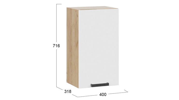 Навесной кухонный шкаф Детройт 1В4 (Дуб крафт золотой/Белый глянец) в Смоленске - изображение 2