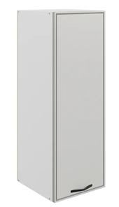 Навесной кухонный шкаф Монако L400 Н900 (1 дв. гл.), белый/маус матовый в Смоленске