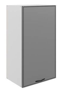 Навесной шкаф Монако L450 Н900 (1 дв. гл.), белый/графит матовый в Смоленске